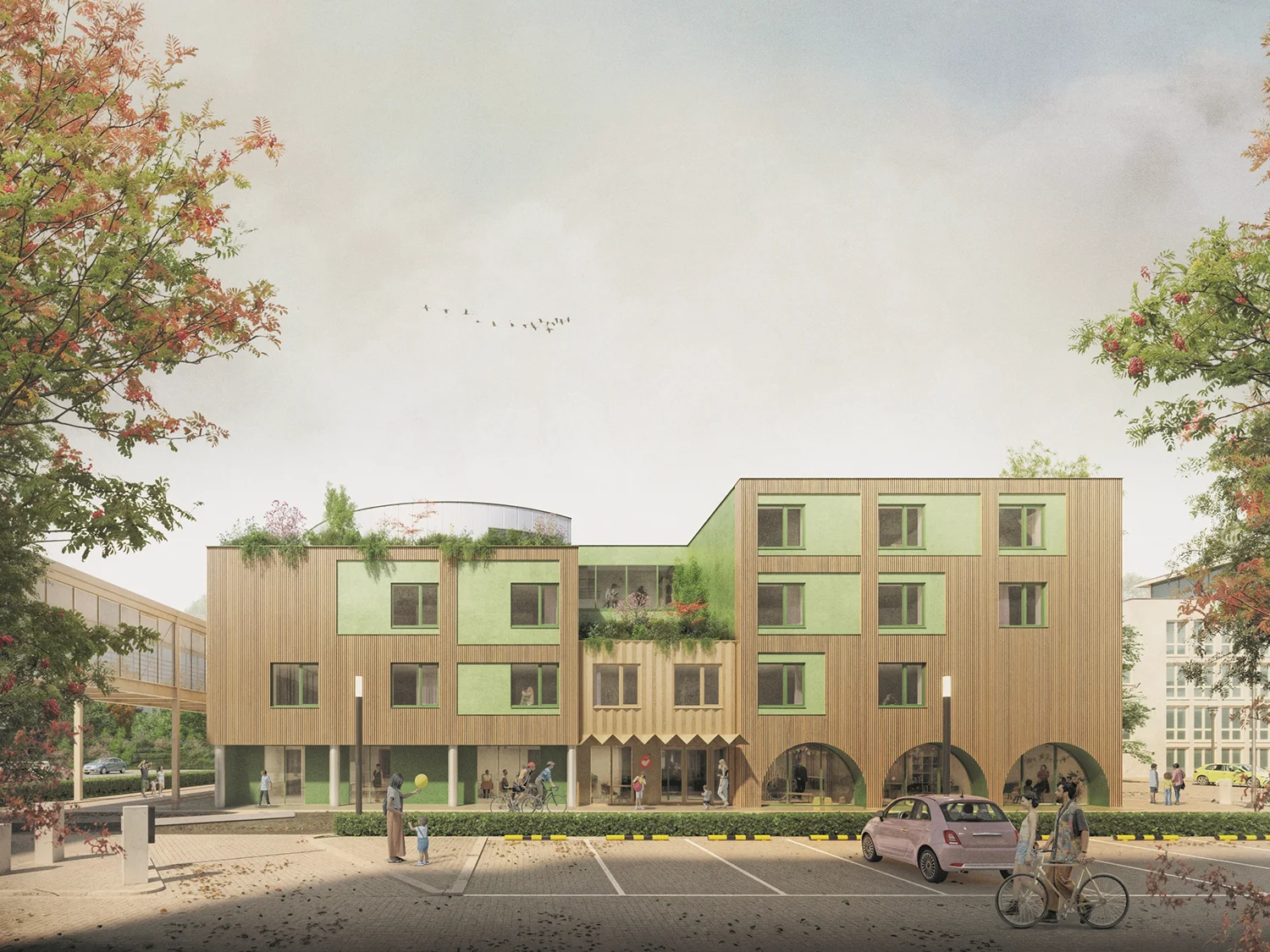 Artist impression van de voorzijde van het vernieuwde Huis
